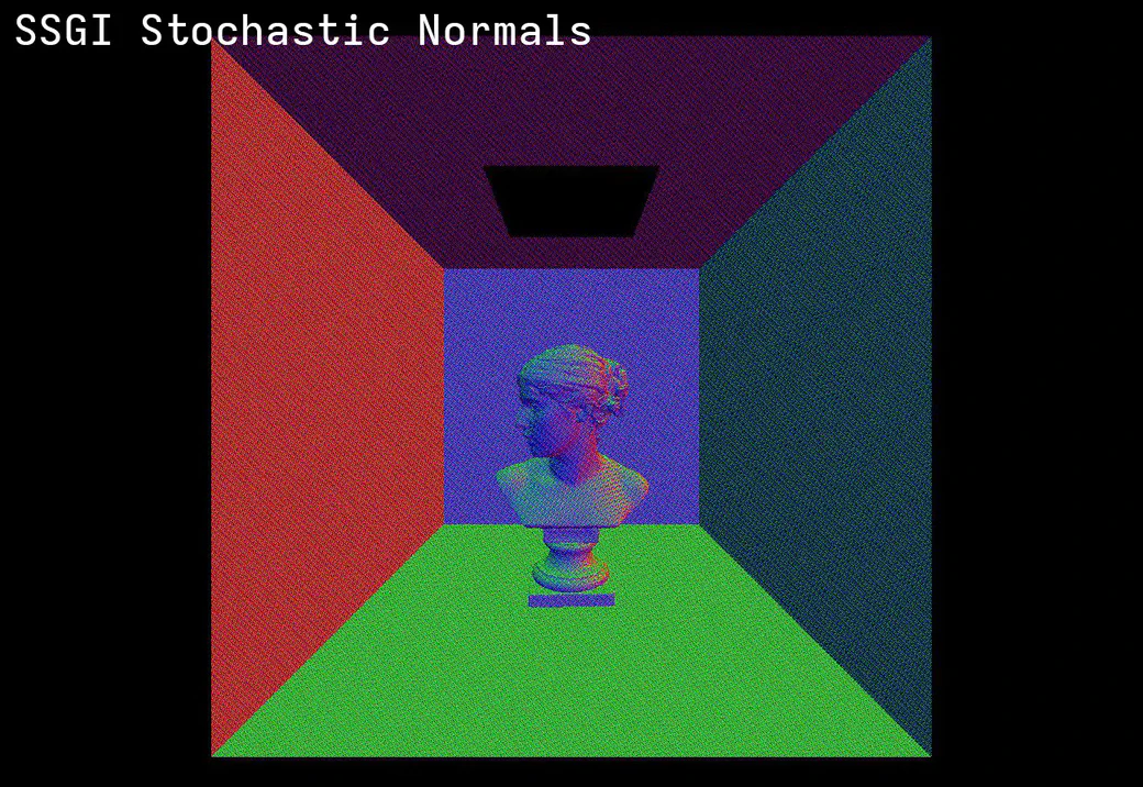 SSGI debug view showing stochastic normals